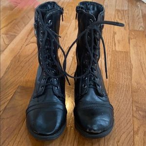 Black combat boots